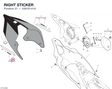 RIGHT STICKER 4381E141A diagram position