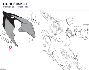 RIGHT STICKER 4381E141A diagram position