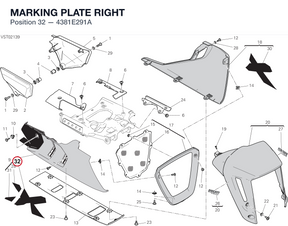 MARKING PLATE RIGHT 4381E291A diagram position