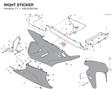 RIGHT STICKER 4381E381AA diagram position