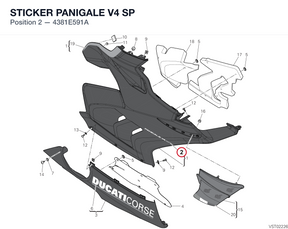 STICKER PANIGALE V4 SP 4381E591A diagram position