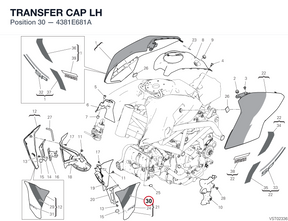 TRANSFER CAP LH 4381E681A diagram position