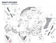 RIGHT STICKER 4381E701A diagram position