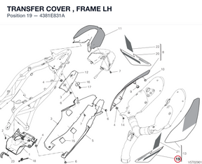 TRANSFER COVER , FRAME LH 4381E831A diagram position