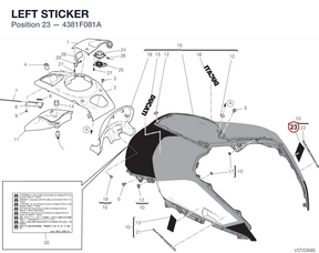 LEFT STICKER 4381F081A diagram position