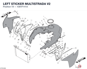 LEFT STICKER MULTISTRADA V2 4381F141A diagram position