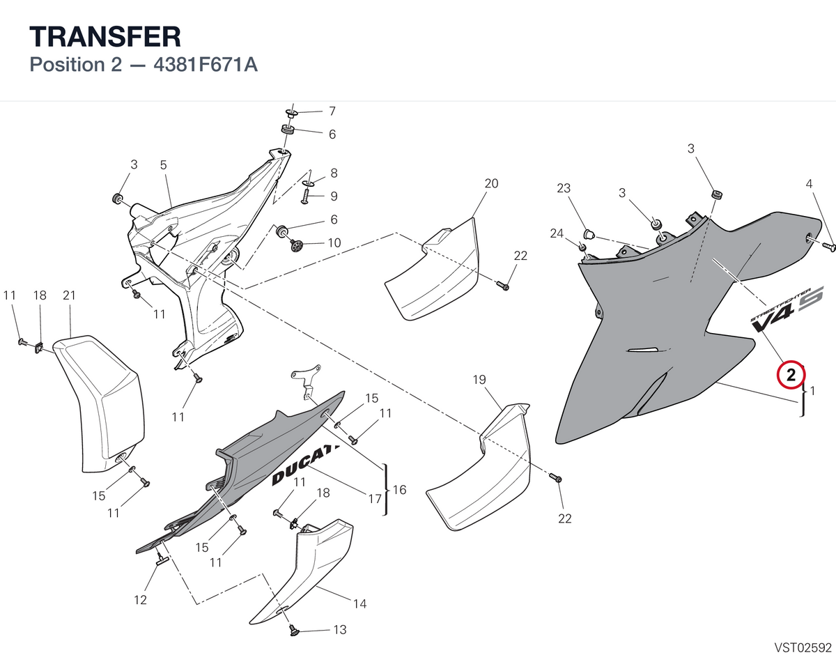 TRANSFER 4381F671A diagram position