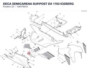 DECA SEMICARENA SUP.POST DX 1703 ICEBERG 4381F801A diagram position