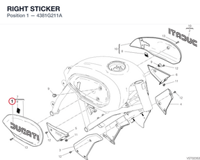 RIGHT STICKER 4381G211A diagram position
