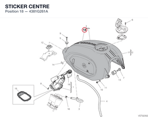 STICKER CENTRE 4381G261A diagram position