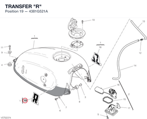 TRANSFER "R" 4381G521A diagram position
