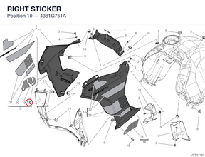 RIGHT STICKER 4381G751A diagram position