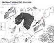 DECALCO SERBATOIO 2 SX 1900 4381G821A diagram position