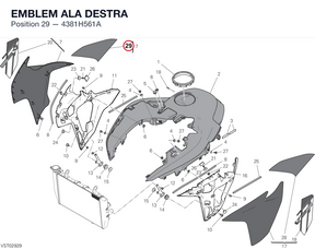 EMBLEM ALA DESTRA 4381H561A diagram position