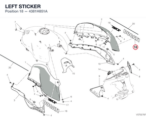 LEFT STICKER 4381H851A diagram position