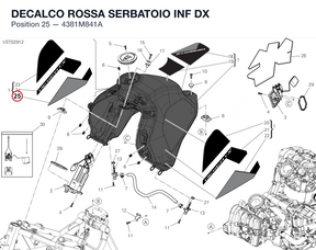 DECALCO ROSSA SERBATOIO INF DX 4381M841A diagram position