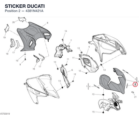 STICKER DUCATI 4381N421A diagram position