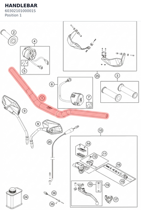 Diagram preview: HANDLEBAR (6030210100001S)