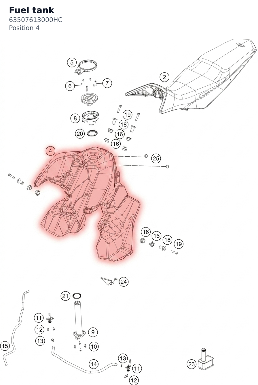 Diagram preview: Fuel tank (63507613000HC)