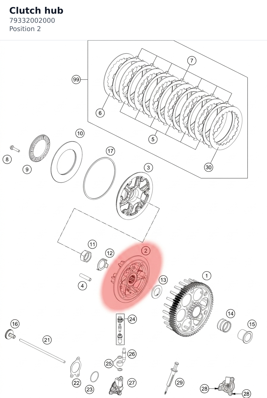 Diagram preview: Clutch hub (79332002000)