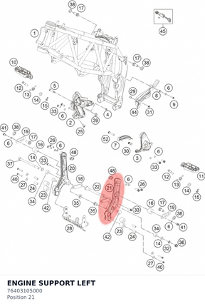 Diagram preview: ENGINE SUPPORT LEFT (76403105000)