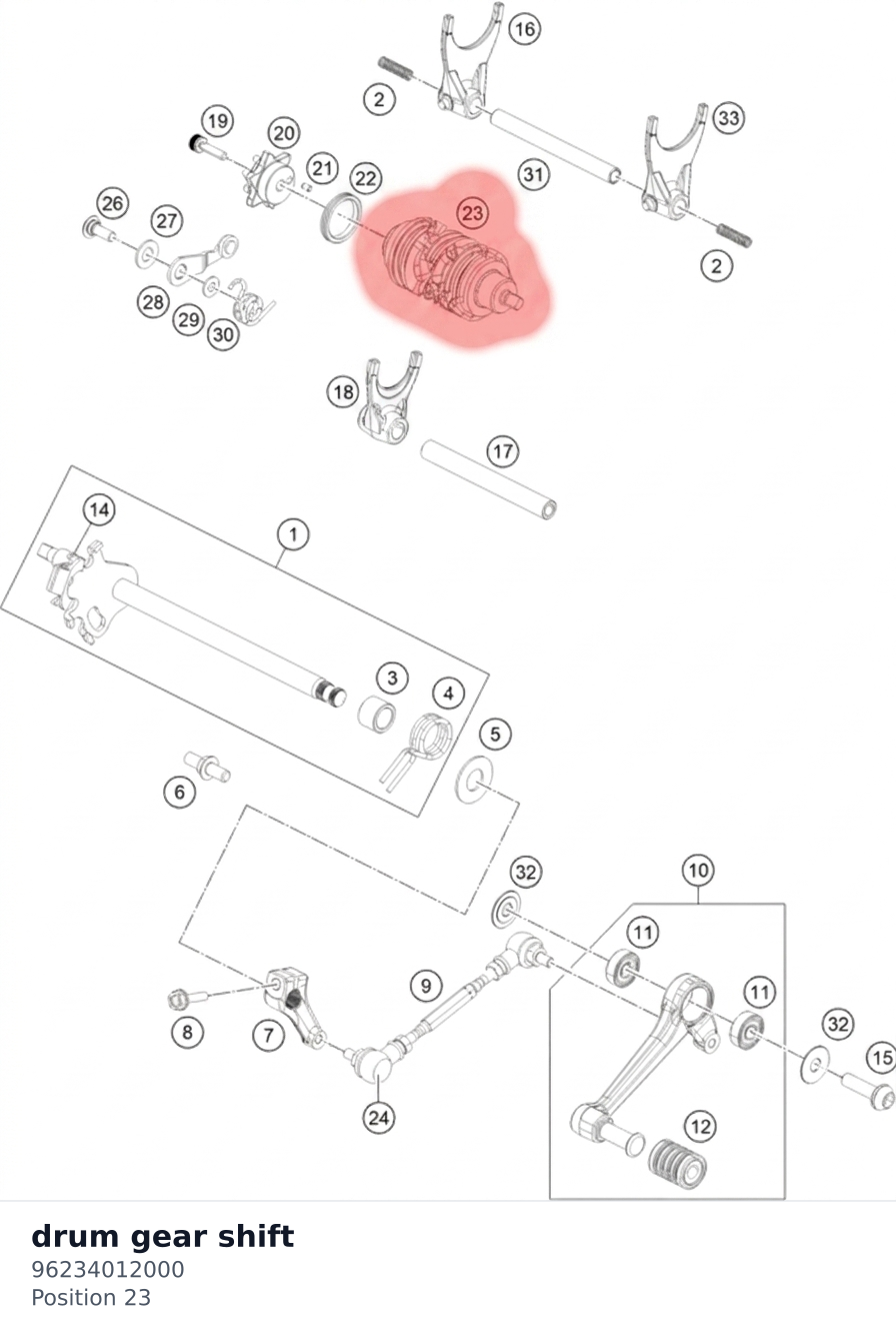 Diagram preview: drum gear shift (96234012000)