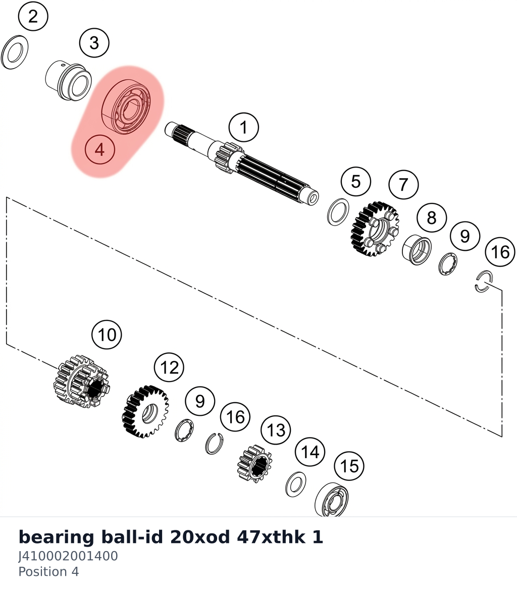 Diagram preview: bearing ball-id 20xod 47xthk 1 (J410002001400)