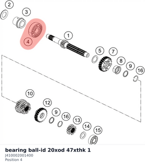 Diagram preview: bearing ball-id 20xod 47xthk 1 (J410002001400)