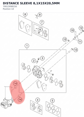 Diagram preview: DISTANCE SLEEVE 8,1X15X20,5MM (70013098150)