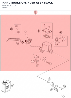 Diagram preview: HAND BRAKE CYLINDER ASSY BLACK (6061300103330)
