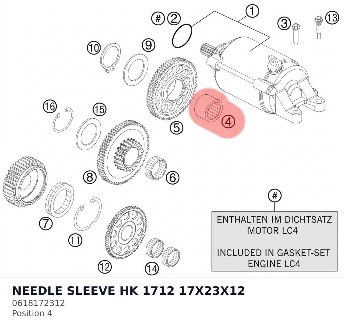 Diagram preview: NEEDLE SLEEVE HK 1712 17X23X12 (0618172312)