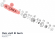 Diagram preview: Main shaft 12 teeth (61733001000)