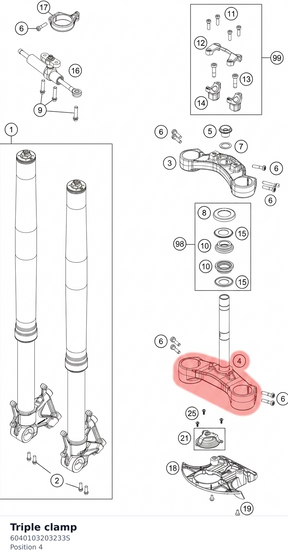 Diagram preview: Triple clamp (6040103203233S)