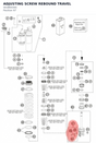 Diagram preview: ADJUSTING SCREW REBOUND TRAVEL (50180434S)