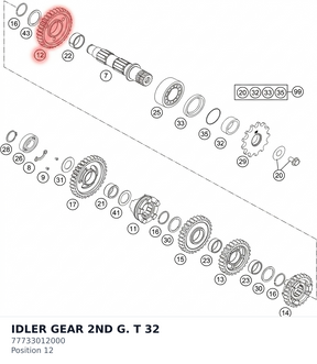 Diagram preview: IDLER GEAR 2ND G. T 32 (77733012000)