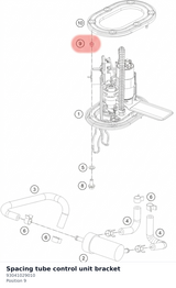 Diagram preview: Spacing tube control unit bracket (93041029010)