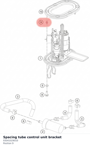 Diagram preview: Spacing tube control unit bracket (93041029010)