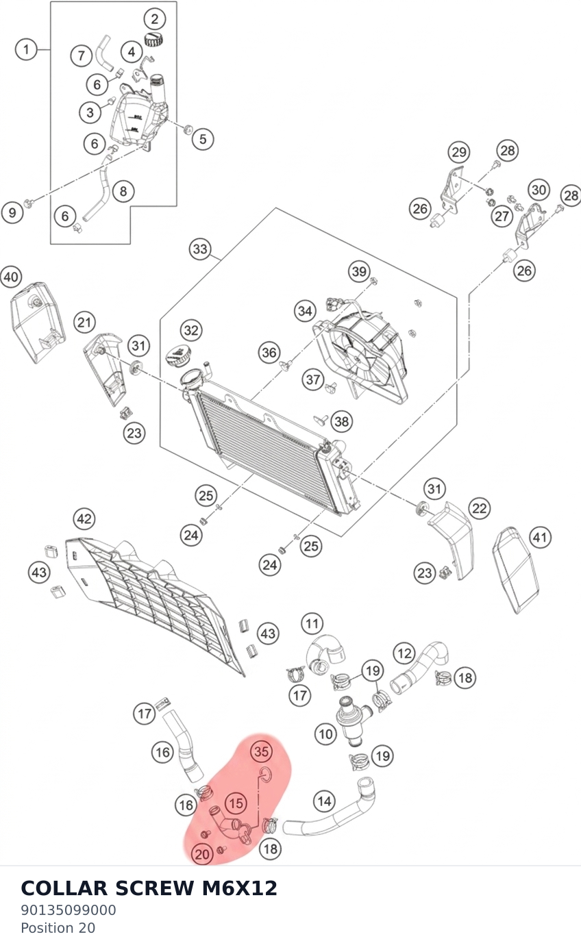 Diagram preview: COLLAR SCREW M6X12 (90135099000)
