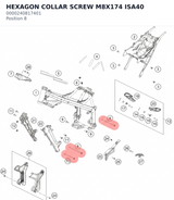Diagram preview: HEXAGON COLLAR SCREW M8X174 ISA40 (0000240817401)
