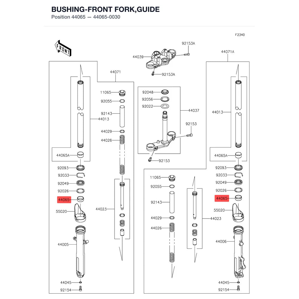 Kawasaki OEM – BUSHING-FRONT FORK,GU product image