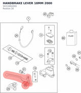 Diagram preview: HANDBRAKE LEVER 18MM 2000 (50313002000)
