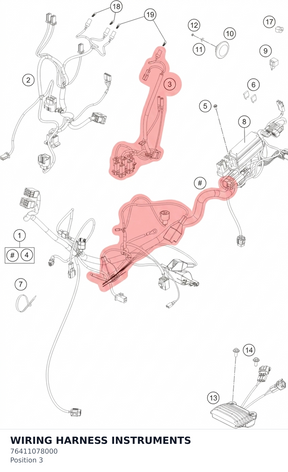 Diagram preview: WIRING HARNESS INSTRUMENTS (76411078000)