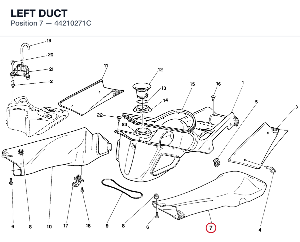LEFT DUCT 44210271C diagram position