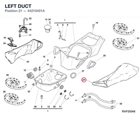 LEFT DUCT 44210401A diagram position