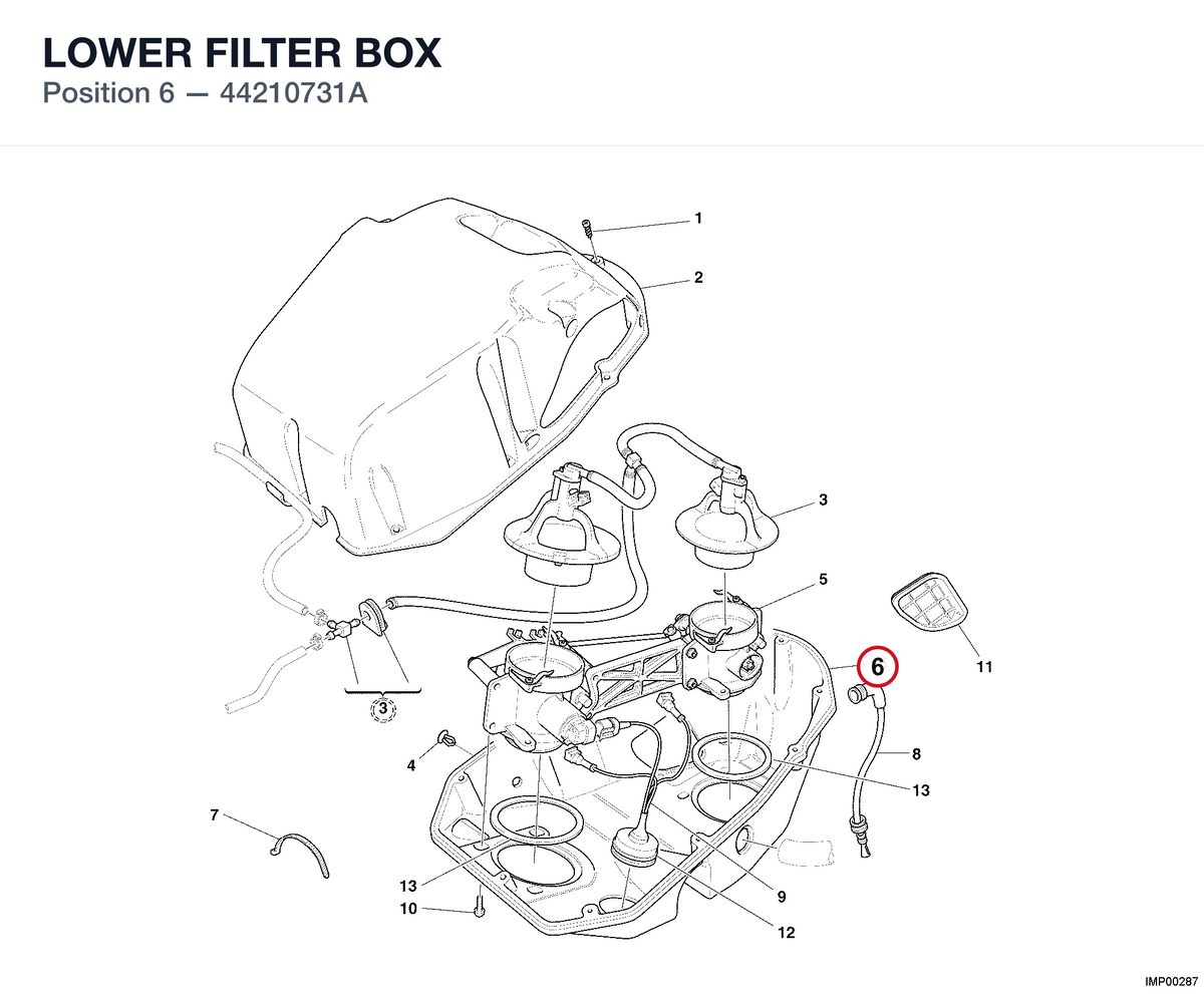 LOWER FILTER BOX 44210731A diagram position