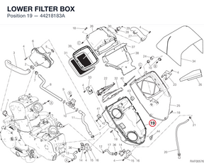 LOWER FILTER BOX 44218183A diagram position