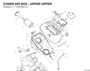 COVER AIR BOX , UPPER UPPER 44219811A diagram position