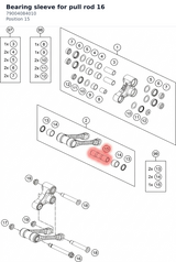 Diagram preview: Bearing sleeve for pull rod 16 (79004084010)