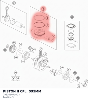 Diagram preview: PISTON II CPL. D95MM (79530607100 II)