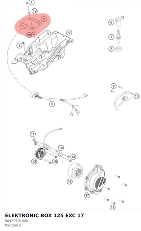 Diagram preview: ELEKTRONIC BOX 125 EXC      17 (50439131000)